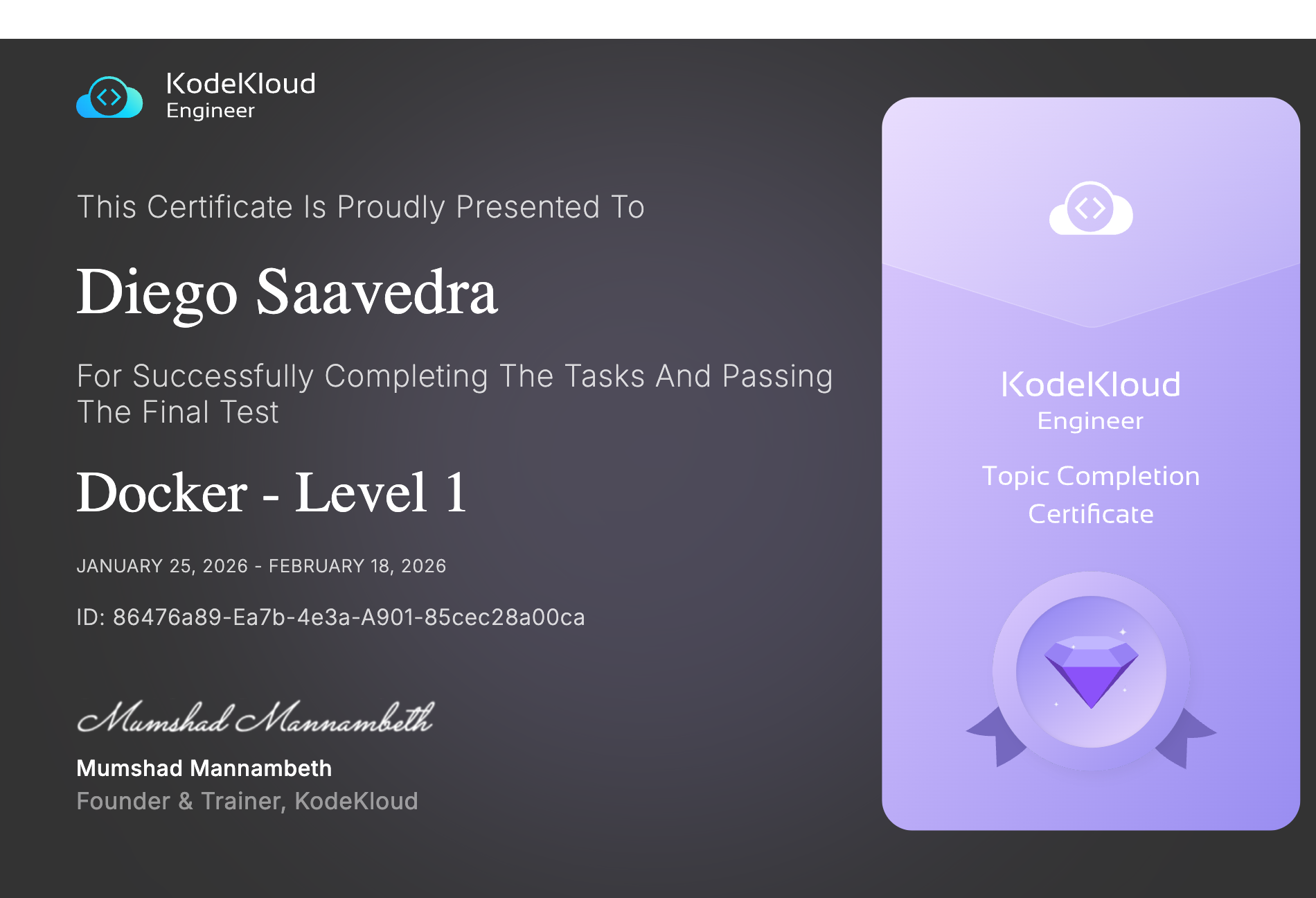 KodeKloud Docker Certificate