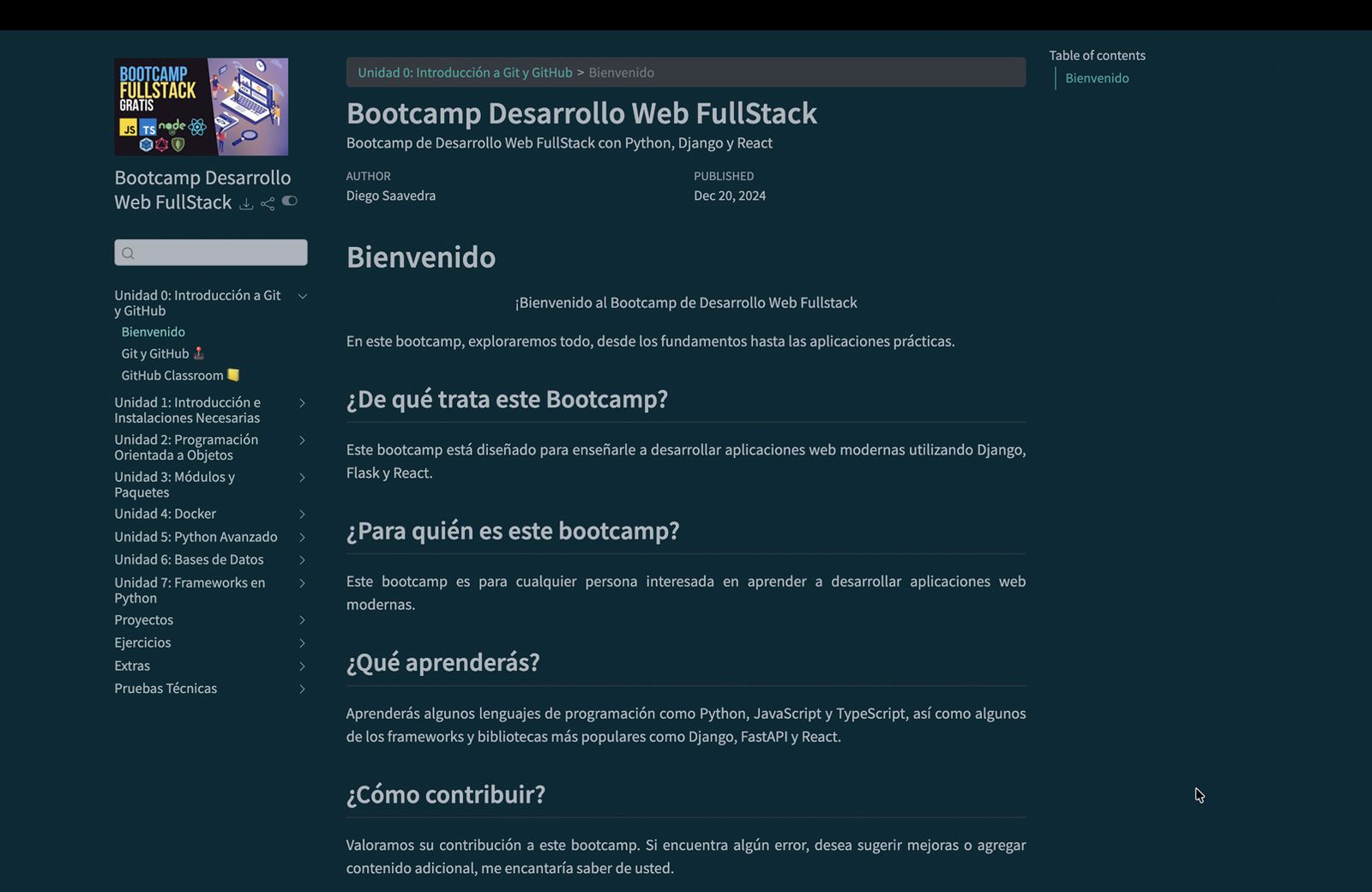 Facilitador del Bootcamp de Desarrollo Full Stack